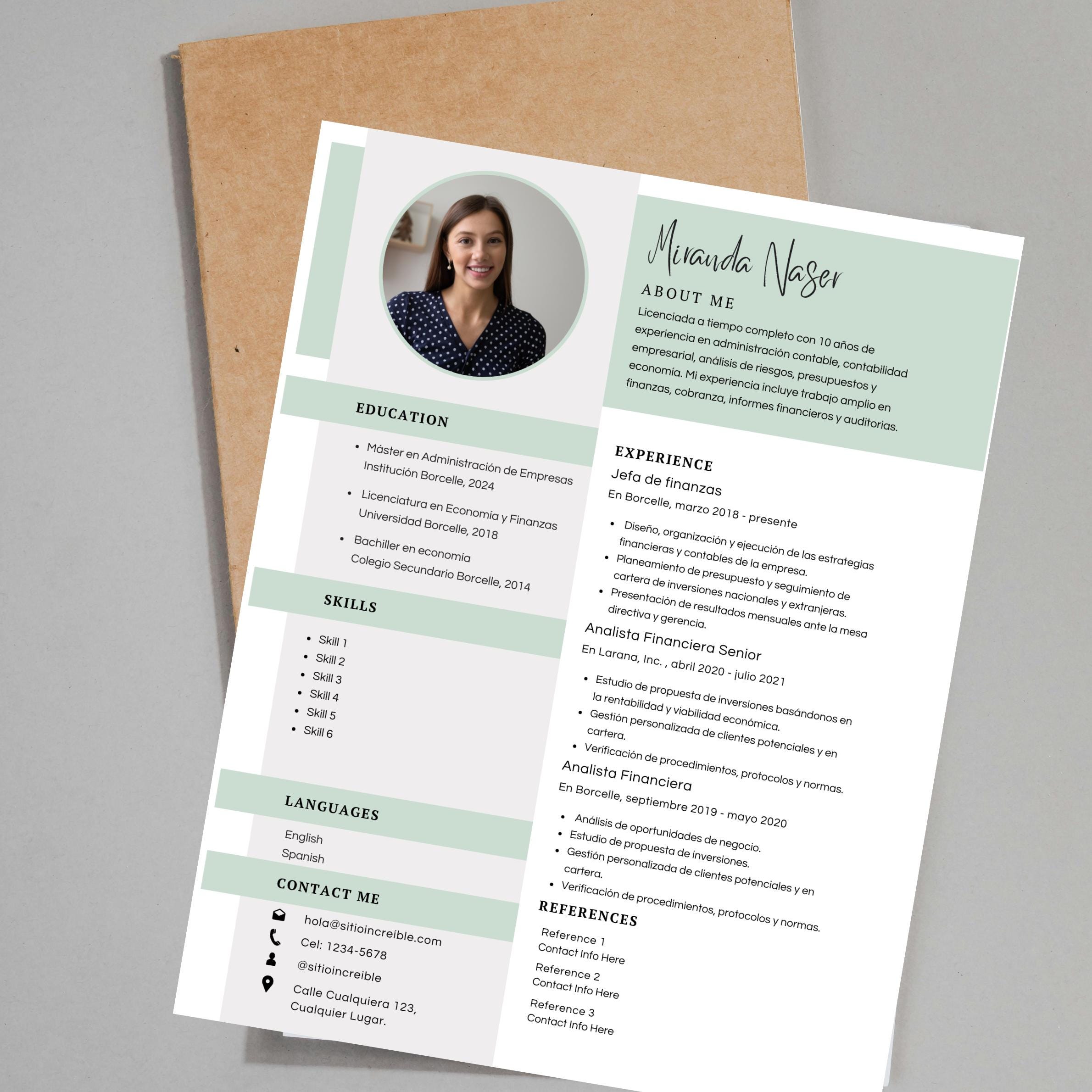 Green Fun Resume Template - Etsy