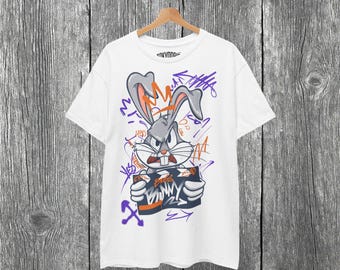 Bunny Mugshot Graphic Tee: Vintage Graffiti Style Unisex T-Shirt