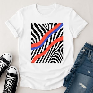 Abstract Waves Graphic Tee: Unisex Cotton T-Shirt, Summer Style