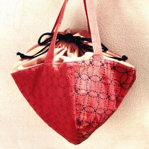 Sashiko bag kit; Japanese embroidery; Japanese handicrafts; DIY