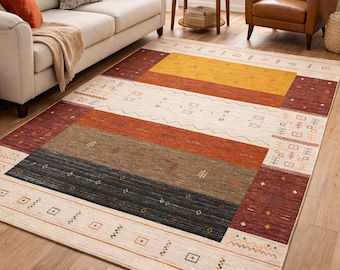Hand loom loori Area Rug, Modern Artisan Carpet for Living Room