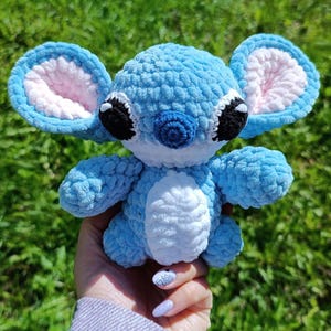 Crochet pattern Blue alien monster plush crochet animal Amigurumi tutorial PDF in English