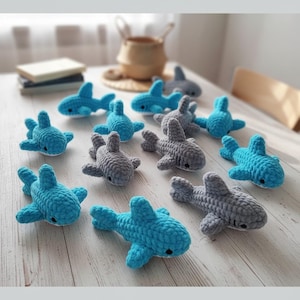 2 in 1 Shark Crochet Pattern PDF Beginner Friendly Realistic Ocean Animals Amigurumi Plushie