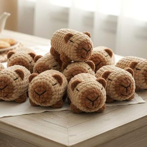 Wzór na szydełkową kapibarę bez szycia w formacie PDF dla początkujących, pluszowy zwierzak Amigurumi