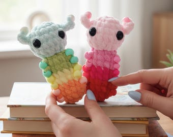 Caterpillar Crochet Pattern No Sew Amigurumi Beaded Fidget Sensory Toy