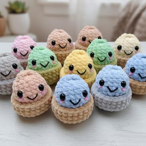 Squishy Dumpling and Steamer Crochet Pattern PDF w/Video Beginner Friendly Kawaii Amigurumi Food
