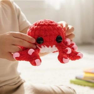 Fidget Crab Häkelanleitung PDF Critter Beaded Sensorisches Spielzeug ohne nähen Amigurumi Plushie