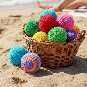 Schema per uncinetto Hacky Sack PDF senza cuciture, tutorial per amigurumi, palla da giocoleria fai da te, giocattolo Footbag