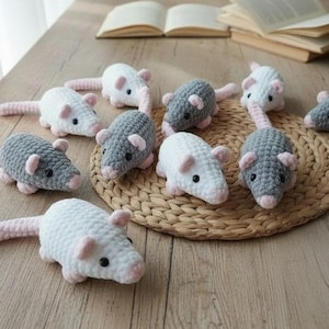 No Sew Rat Crochet Pattern PDF Easy Mouse Amigurumi Plushie Pocket Buddies