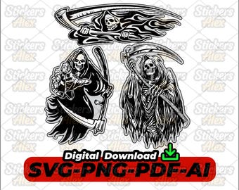 3 SVG La Santa Muerte Para corte Vinil,sublimacion,DTF, PNG de La Muerte Santa para camisetas, calcomanías, tazas y más - Clipart