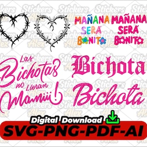 Manana sera bonito SVG, karol g 7 Diseños Digitales,PNG, Arquivos de corte, Sublimacion Clipart