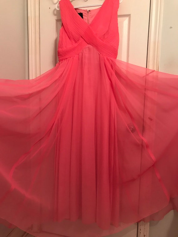 hot pink chiffon maxi dress