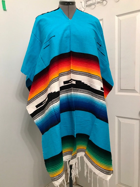 Vintage Woven Textiles Southwest Poncho Serape