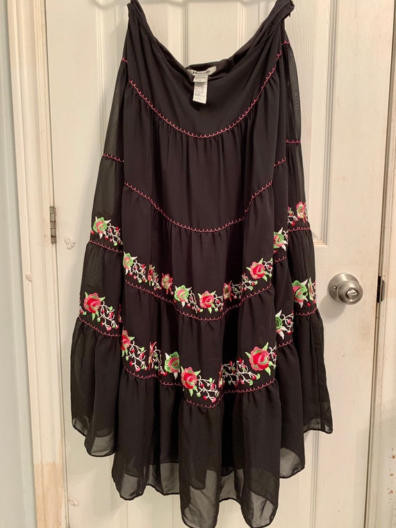 Mexican Fiesta Style Bianca Nygard Embroidered Tir