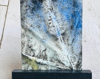 Abstract ACEO Original painting art card, abstract leaf