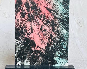 Abstract ACEO Original painting art card, abstract leaf