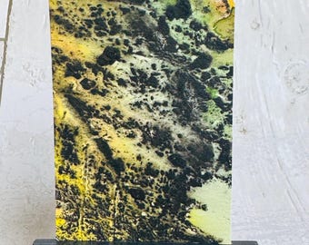 Abstract ACEO Original painting art card, abstract leaf