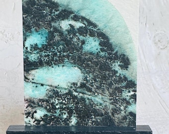 Abstract ACEO Original painting art card, abstract leaf