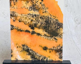 Abstract ACEO Original painting art card, abstract leaf