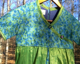 Batik Green Girls Dress