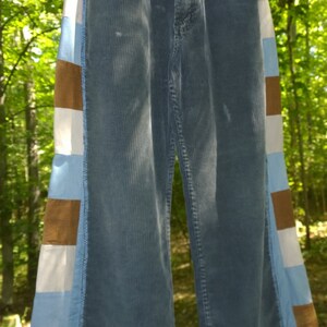 Kids Slate Blue Patchwork Recycled  Corduroys &gt; &gt; Hippie Kids