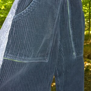 Recycled Black Corduroy Pants Hippie Kids &gt; side panels &gt; Child size 7-10