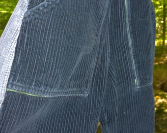 Recycled Black Corduroy Pants Hippie Kids > side panels > Child size 7-10