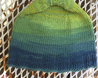 Fern Ombre Bamboo Cotton Blend Knit Hat >