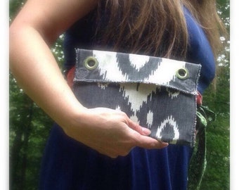 Charcoal Tribal Clutch