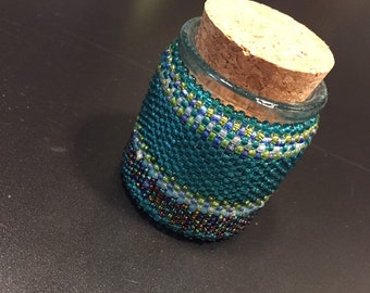 Medium corked beaded bottle