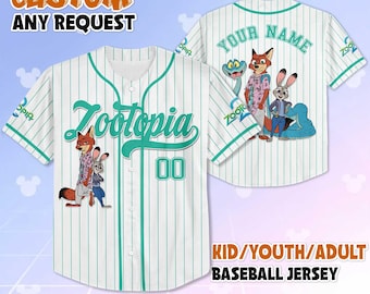Custom Zootopia 2 Jersey Shirt, Disney Zootopia Baseball Jersey, Disney Family Shirts, Matching Team Outfit, Birthday Gift