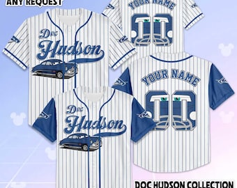 Camiseta de béisbol personalizada de Doc Hudson, camiseta de Disney Cars, camisetas familiares Disney, atuendos a juego, regalo de cumpleaños