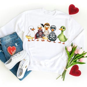 Cute Halloween Duck Clipart PNG | Funny Spooky Animal Watercolor Illustration Digital download  for Stickers, Shirts & Mugs