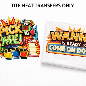 Priset är rätt DTF-överföring | Transfer för Game Show-tröja | Anpassat namn | Tryckfärdig värmeöverföring