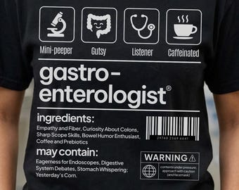 Gastroenterologist Shirt, Funny GI Doctor Gift, Nutrition Label Design, Gastro Nurse Tee, Colonoscopy Humor Top, Digestive Health Apparel