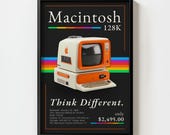 Retro Macintosh 128K Poster: Vintage 80s Computer Tech Wall Art - Etsy