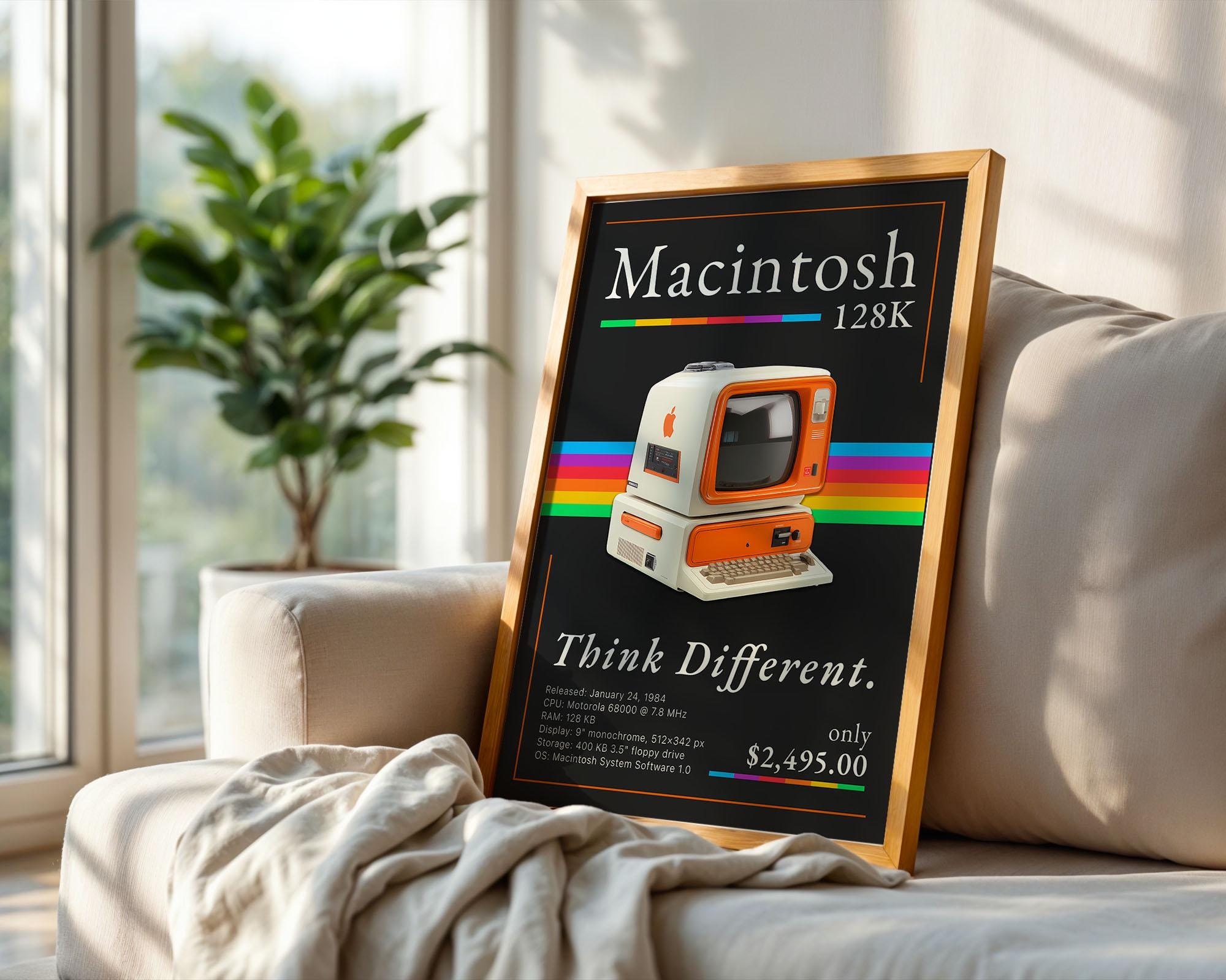 Retro Macintosh 128K Poster: Vintage 80s Computer Tech Wall Art - Etsy