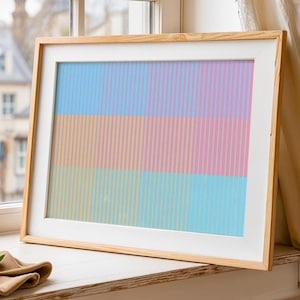 Abstract Stripe Print: Modern Pastel Geometric Wall Art