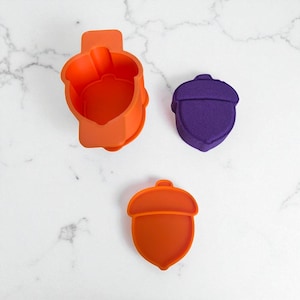 Acorn Bath Bomb Mold | 3-Piece Fall Molds | 3D Printed in Multiple Sizes (Size Labeled)