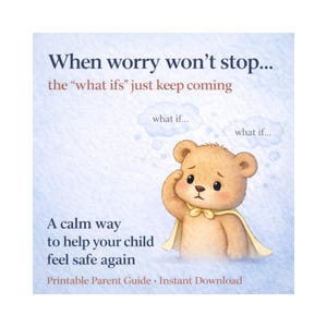 Kids Anxiety Workbook Printable PDF | Worry Calming Toolkit for Sensitive Children (Ages 4-10)