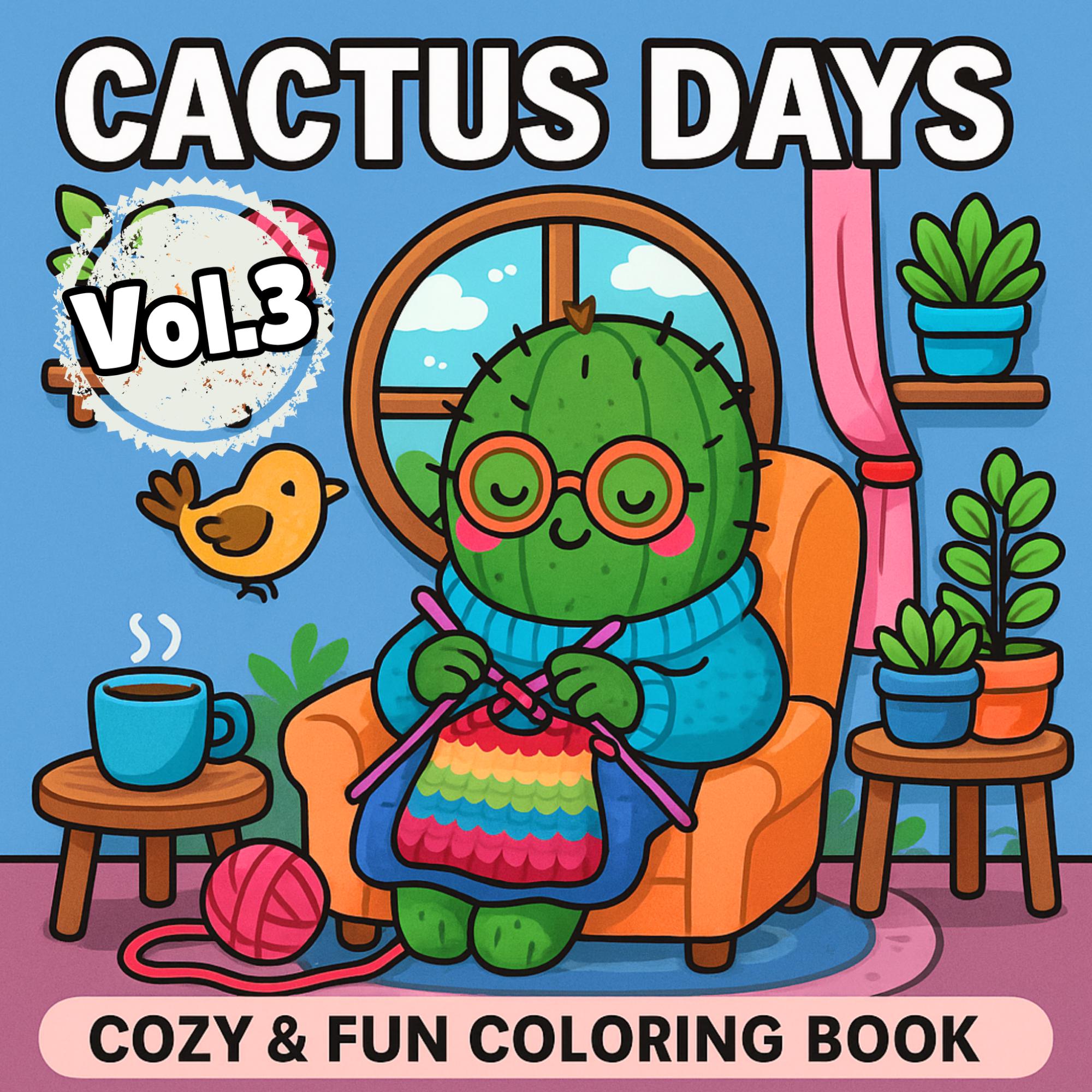 Cactus Coloring Book: Cozy & Fun Pages for Kids and Adults (Instant Download)