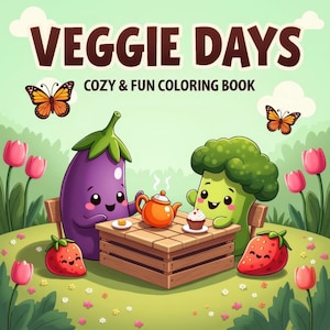 Kawaii Veggie Coloring Pages: 45 Fruit & Vegetable Line Art PNG