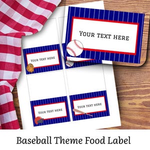 Tarjetas de comida para buffet de béisbol, etiquetas de comida para tienda de campaña para buffet de cumpleaños de béisbol, tarjetas de comida con temática de béisbol, etiquetas de comida para tienda de campaña, etiquetas de comida