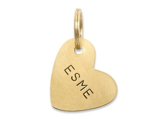 ESME: Hand Stamped Personalized Custom Pet ID Tags for Dogs and Cats in Solid Brass