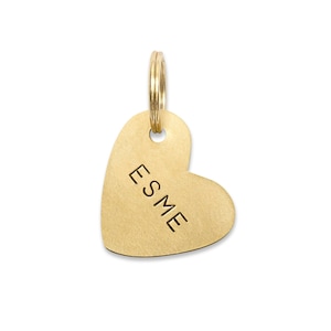 ESME: Hand Stamped Personalized Custom Pet ID Tags for Dogs and Cats in Solid Brass