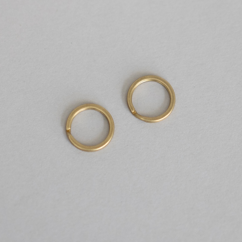 Sturdy Flat Split Rings, Solid Brass Set of 2 image 2