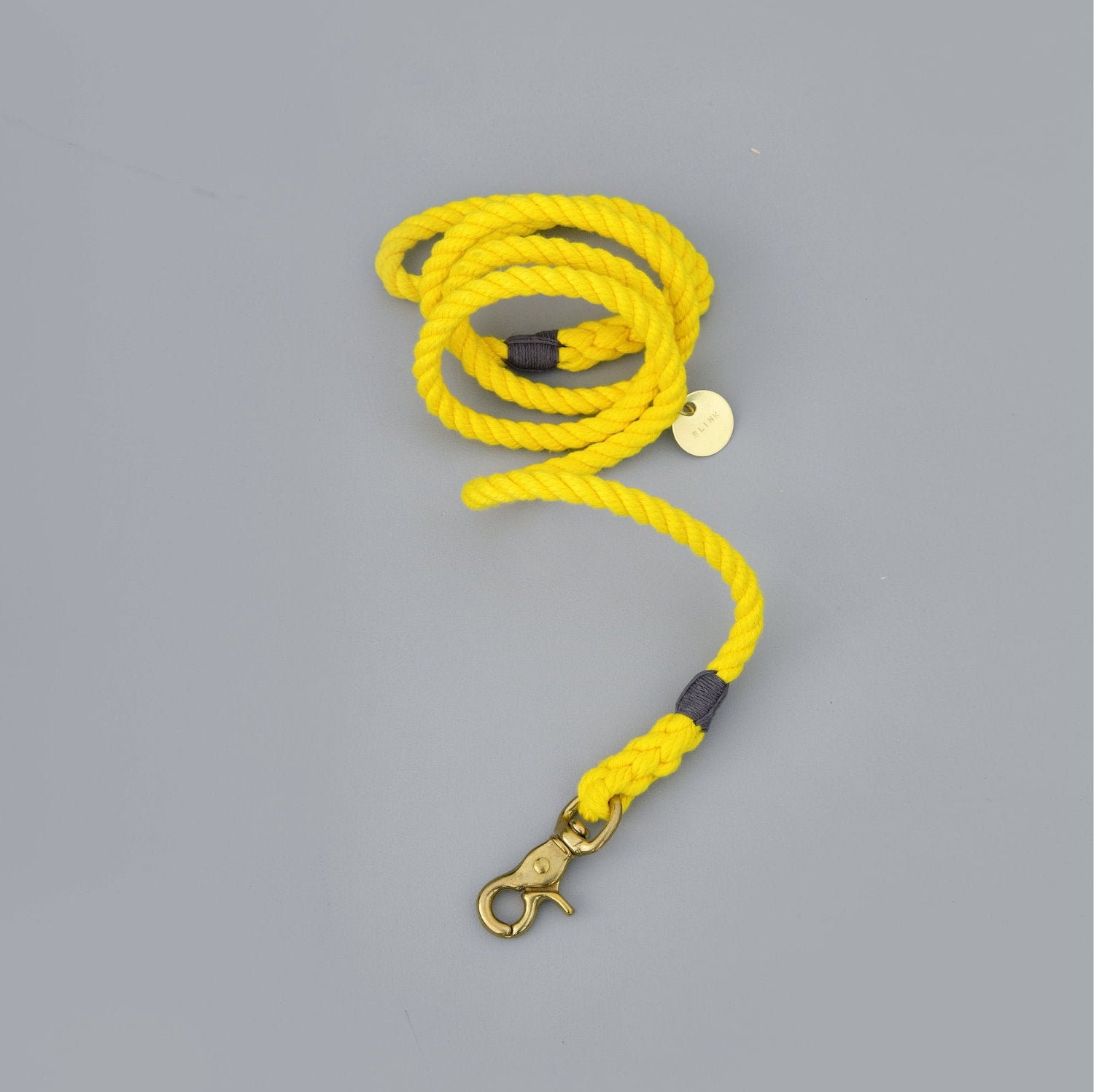 Yellow Leash Rope Pet Leash For Cats & Dogs With Brass Metal Hardware
