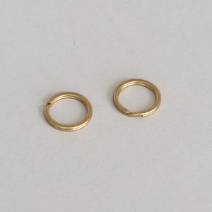 Sturdy Flat Split Rings, Solid Brass (Set of 2)