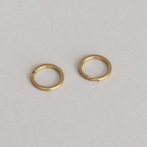 Sturdy Flat Split Rings, Solid Brass Set of 2 image 1