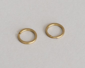 Sturdy Flat Split Rings, Solid Brass (Set of 2)